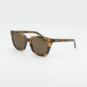 Burberry BE4487 416373 Sunglasses Brown/Vintage Check Square Frame, Brown Lenses